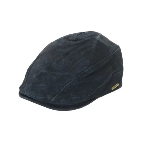 STETSON Leather Berets Unisex Black