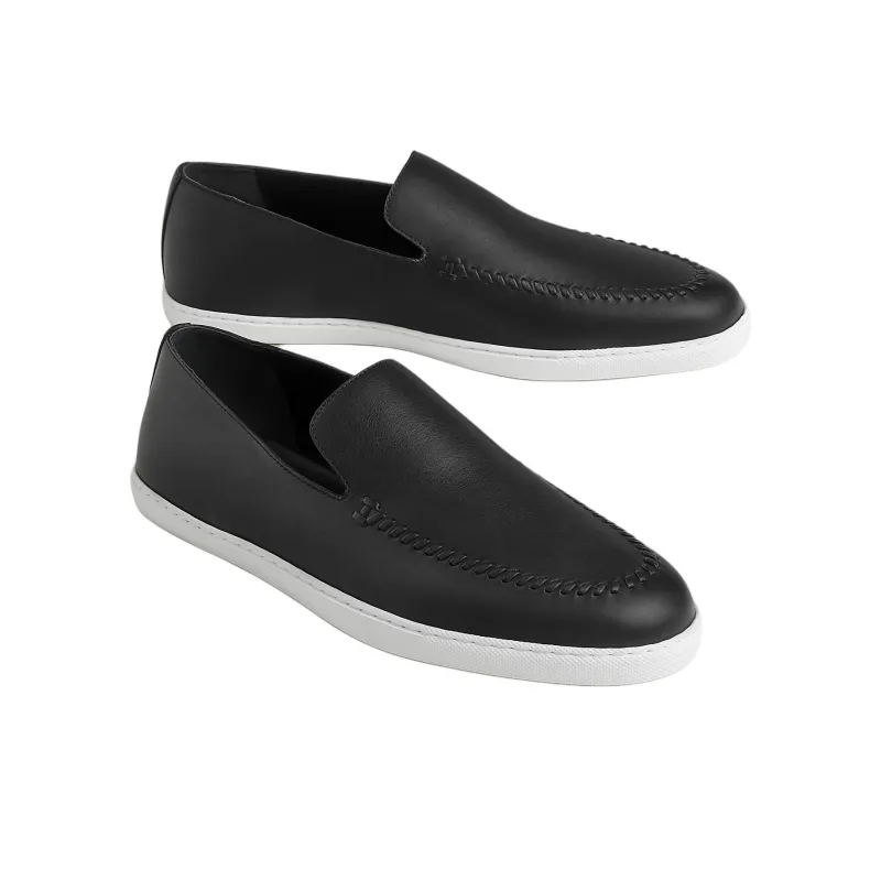 HERMES Julian Loafers Men's Black-3