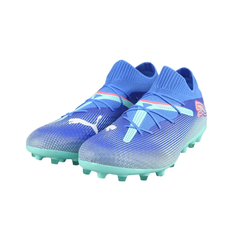 PUMA FUTURE 7 PRO MG Rubber Short Studs Slip Resistant Soccer Shoes Men's Turquoise-2