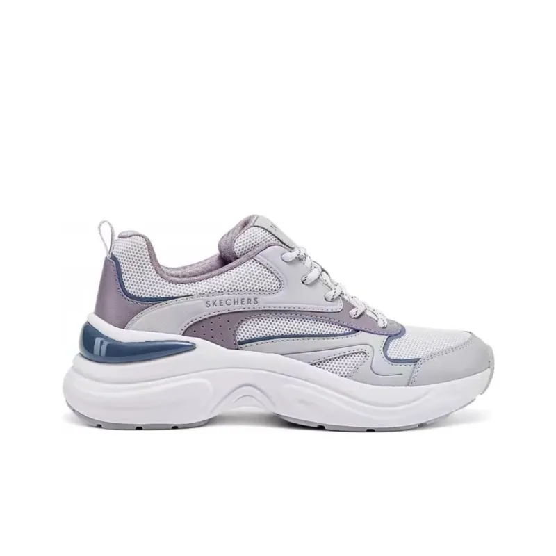 Skechers Street Supportive And Elastic Low Top Running Shoes Women's Gray/Multicolor-1