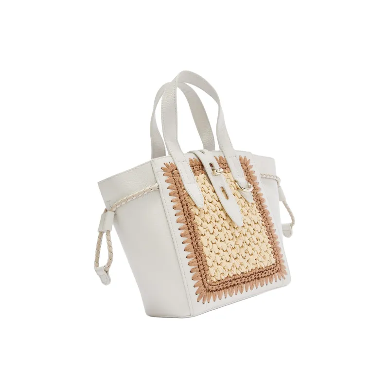 Furla Net Collection Grained Calfskin Tote Bag Shopping Bag Shoulder Bag Crossbody Bag Handbag Mini Women's White-1