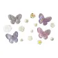 Pink Purple Series Butterfly Lotus Shoe Flowers 15-Piece Set (Butterfly Deep and Light Random)