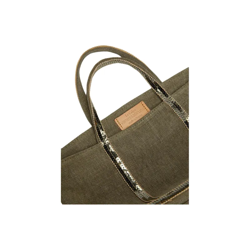 Vanessa Bruno Linen Shoulder Bag, Crossbody Bag, Handbag Extra Small Women's Khaki-3