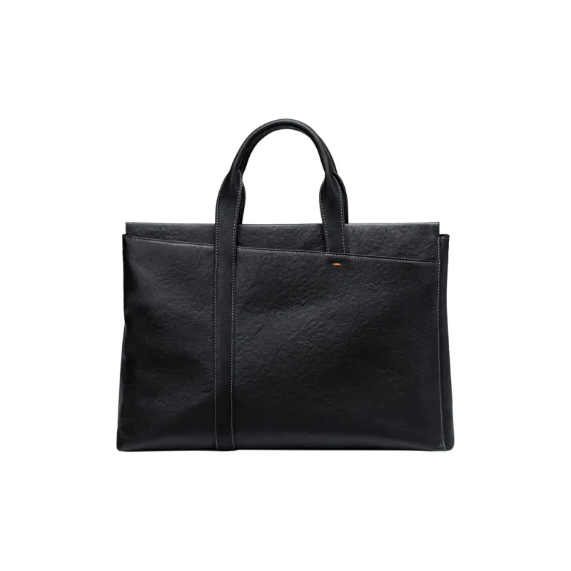 GOLF Cow Leather With Synthetic Leather Genuine Leather Briefcase Tubas Men's Black-2
