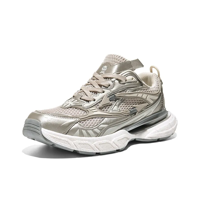 Crow Bear Genesis Series Cushioned Slip-Resistant Abrasion-Resistant Breathable Couple Chunky Sneakers Unisex Champagne-2