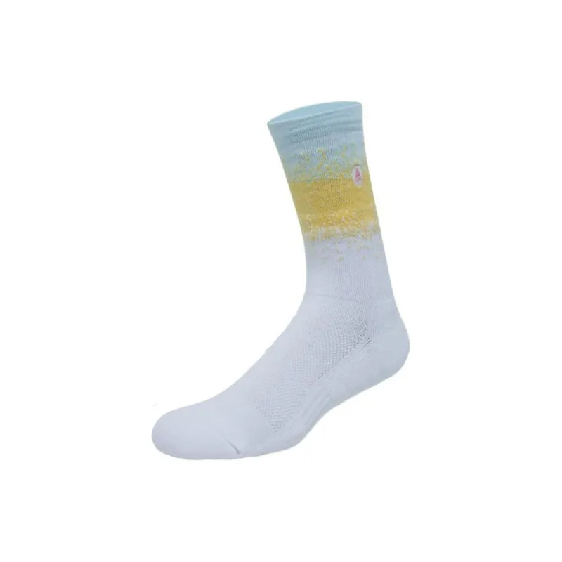 RIGORER Basketball Socks Unisex 1 Pack Yellow Blue And White Gradient-0