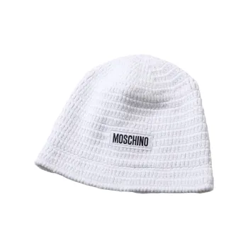 MOSCHINO Cotton, Polyester Beanies Women's White