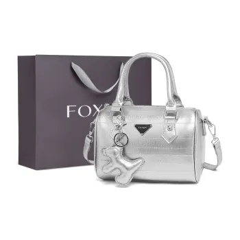 FOXER Texture Fabric Fashion One Shoulder Portable Pillow Bag Regular Women's Silver
