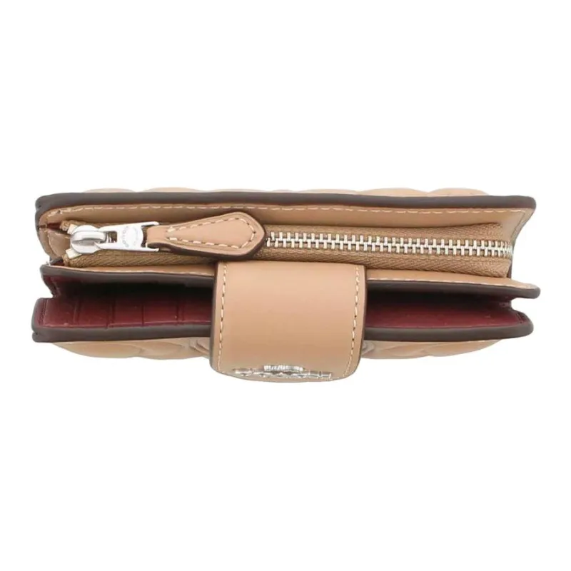 COACH Leather Coin Purse Wallet Medium Size Women's Brown-4