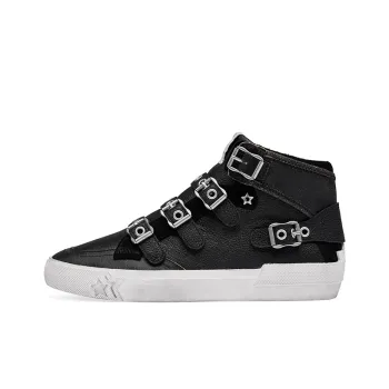 ASH MOONLIGHT BUCKLE Collection Slip Resistant Cushioning High Top Skateboard Shoes Women's Black