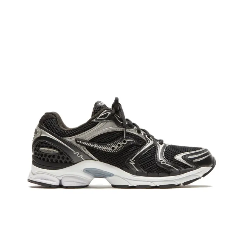 Saucony ProGrid Triumph 4 Anti Slip Wear Resistant Low Top Running Shoes Men's Black Silver-1