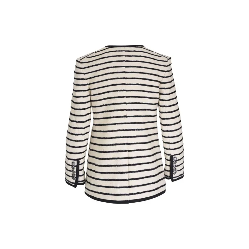 Veronica Beard Striped Collarless Blazer-1