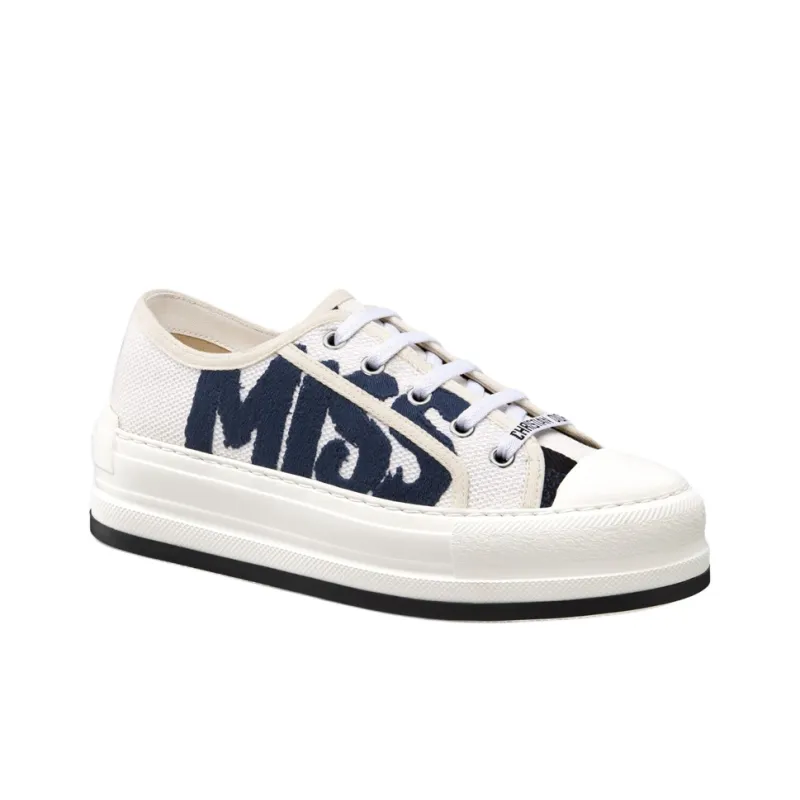 DIOR Walk'n'Dior Platform Shoes Low-Top Skateboard Shoes 3.5cm Women's White-2