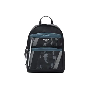 PRADA Fabric Backpack Unisex Black