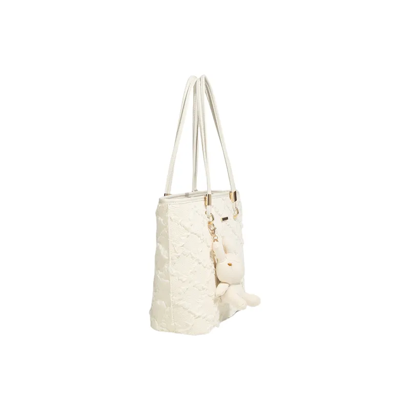 LETOO PU Tote Bag, Shoulder Bag Tubas Women's White-4