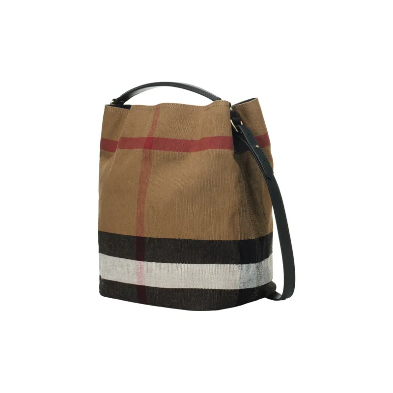 Burberry Leather Bucket Bag, Shoulder Bag, Crossbody Bag, Handbag Women's Yellow Brown Black-3