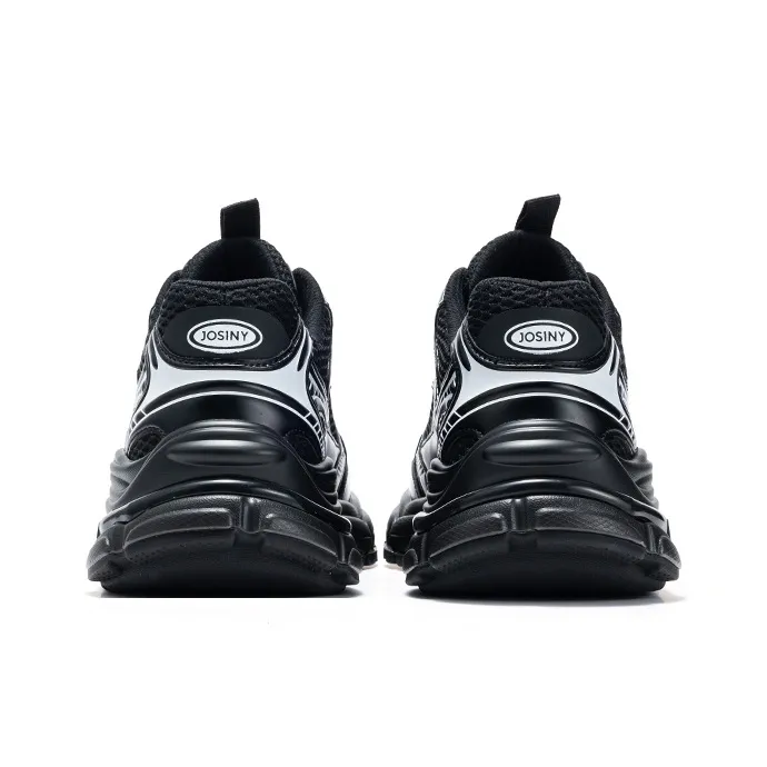 JOSINY Interstellar Odyssey Chunky Sneakers Men Low Top Dazzling Light Silver/Obsidian Black-3