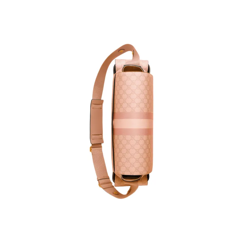 GUCCI Canvas With Leather Trim Shoulder Bag Crossbody Bag Medium Size Women's Pink Gray-5