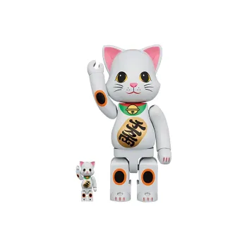 BE@RBRICK Nyabrick Maneki Neko White Plating