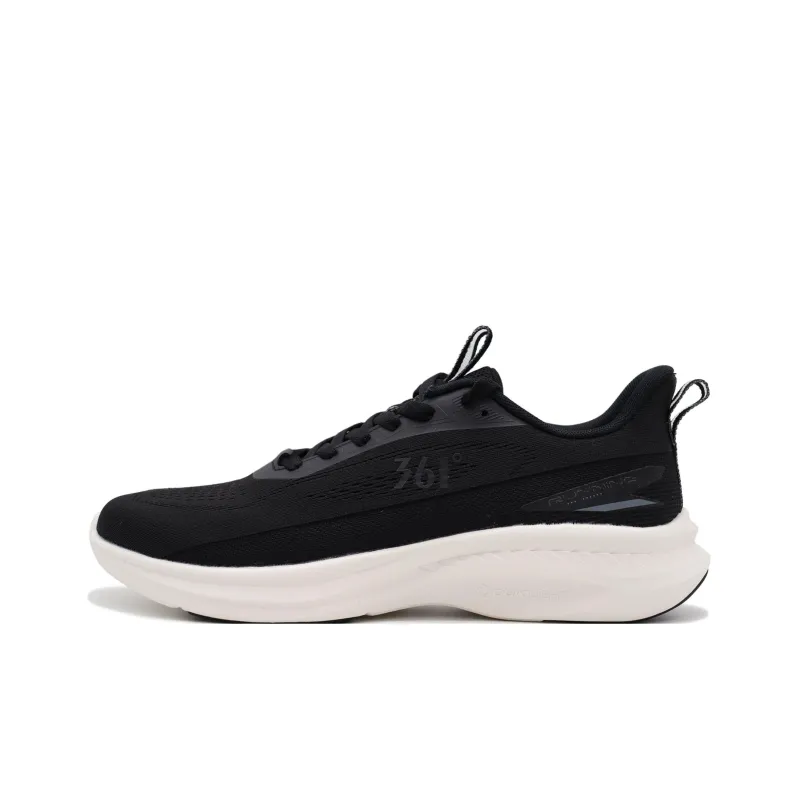 361° Abrasion Resistant Breathable Low Top Running Shoes Men's Black White-0