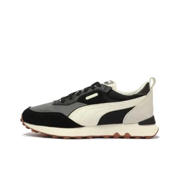 PUMA Rider FV Anti-Slip And Wear-Resistant Breathable Low-Top Casual Shoes Unisex Black White Gray