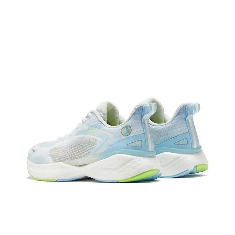 QIAODAN Anti Slip Wear Resistant Low Top Casual Running Shoes Men's White Blue-3
