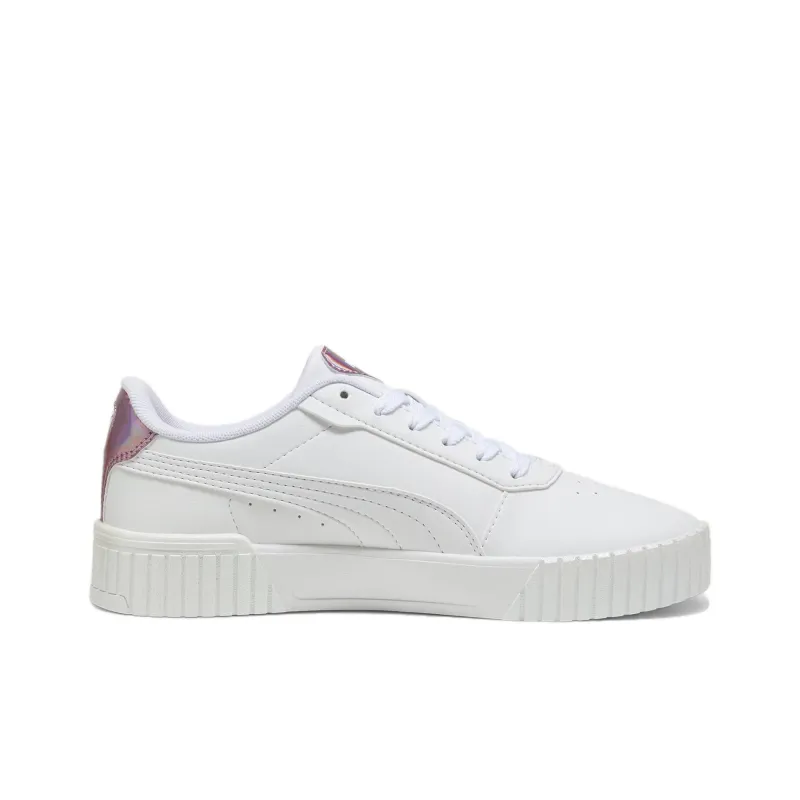 PUMA Court Classic Anti-Slip Wear-Resistant Low-Top Skateboard Shoes Women's White Silver-1