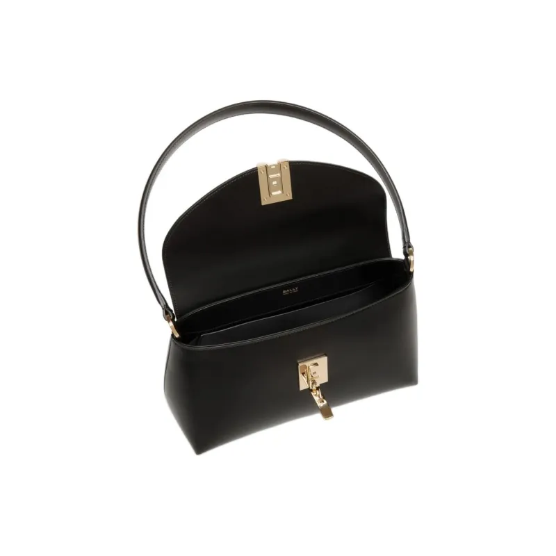 BALLY Grained Calfskin Handbag Small Size Women's Black-3