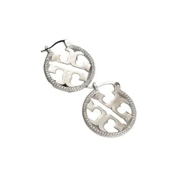 TORY BURCH Logo Round Earrings