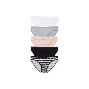 Victoria's Secret 5 Pack Cotton Stretch Bikini Panties / Essentials Multi Underpants Women's 5 Pack Multicolor