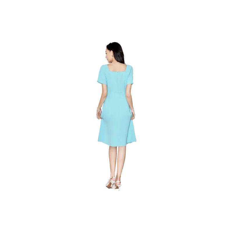 SMEN Short Sleeved Dress Women's Air Blue-1