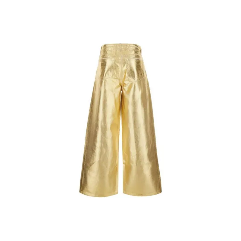 GANNI Foil Wide Leg Jeans-1
