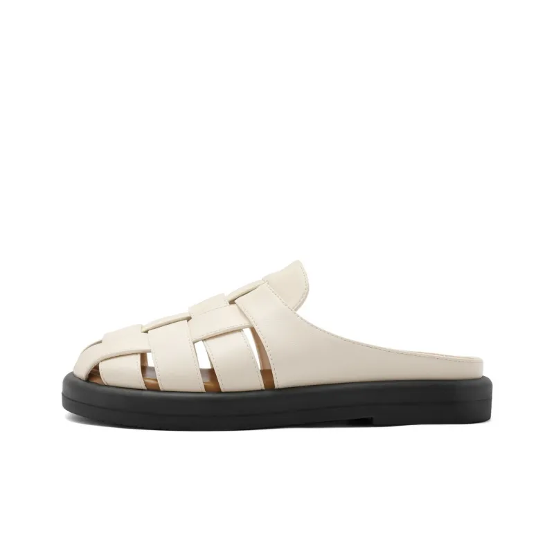 BELLE Rubber Sole Cut Out Closed Toe Slippers Women's-0