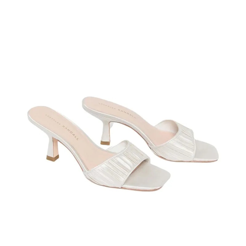 Loeffler Randall Slide Slippers 7cm Women's Pearl White-4
