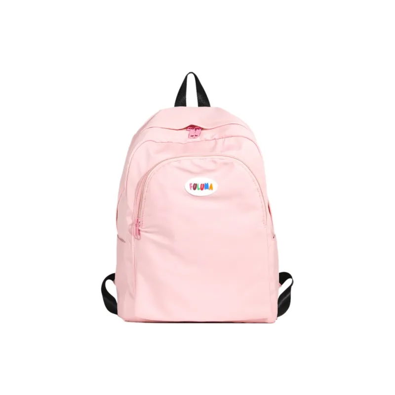 OURFUN Nylon Fabric Backpack Unisex Ivory/Black/Pink/Violet/Orange/Blue-6