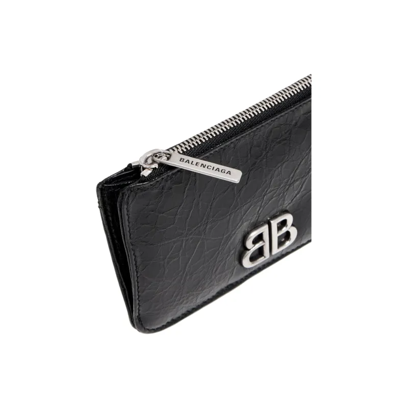 Balenciaga Logo Plaque Zipped Wallet-3