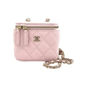 CHANEL Cow Leather Box Bag, Shoulder Bag, Crossbody Bag Mini Women's Pink & Cherry Blossom Pink