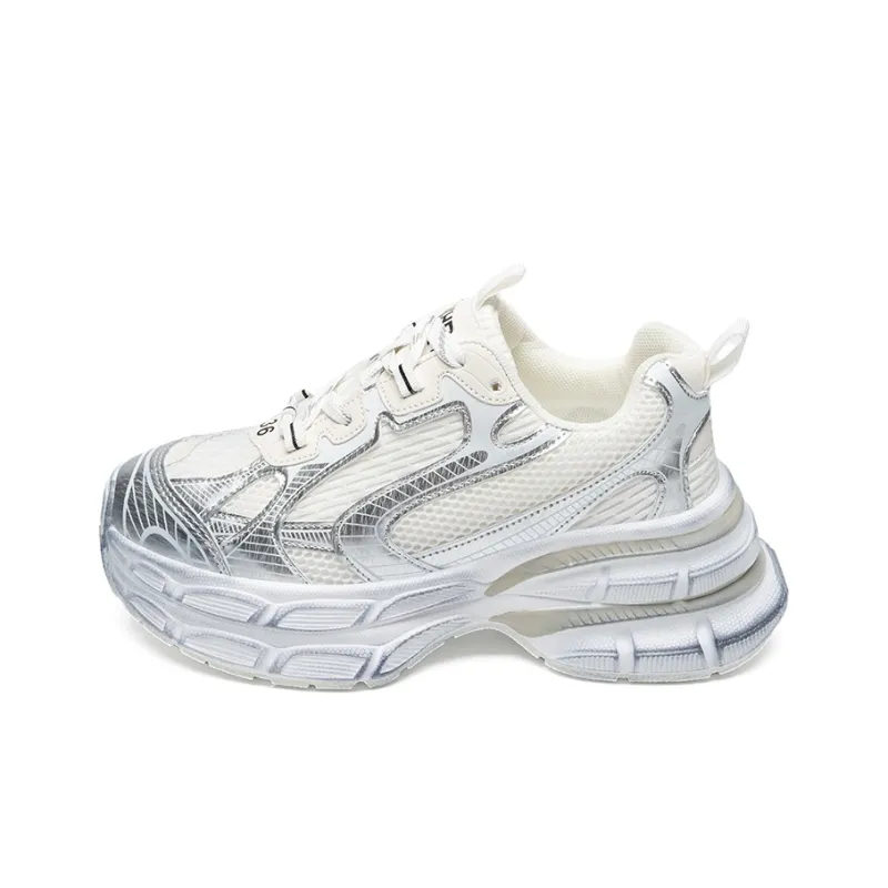 ZHR Slip Resistant, Abrasion Resistant, Lightweight, Height Increasing Low Top Chunky Sneakers Women's-7