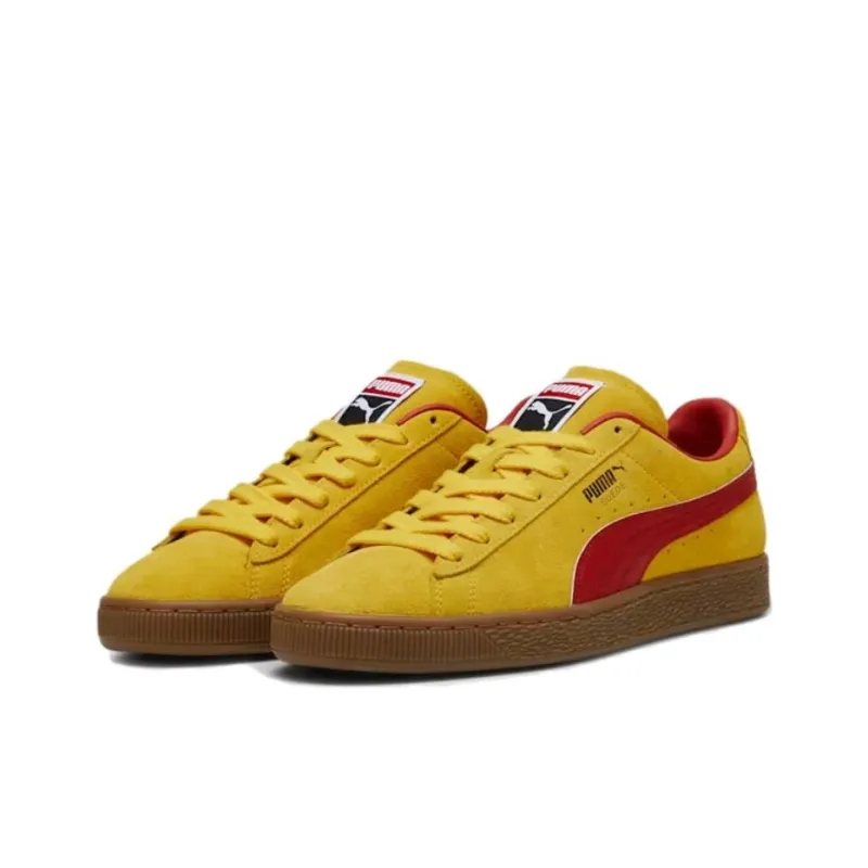 PUMA Suede Non-slip Lightweight Low-Top Skateboard Shoes Unisex Yellow-2