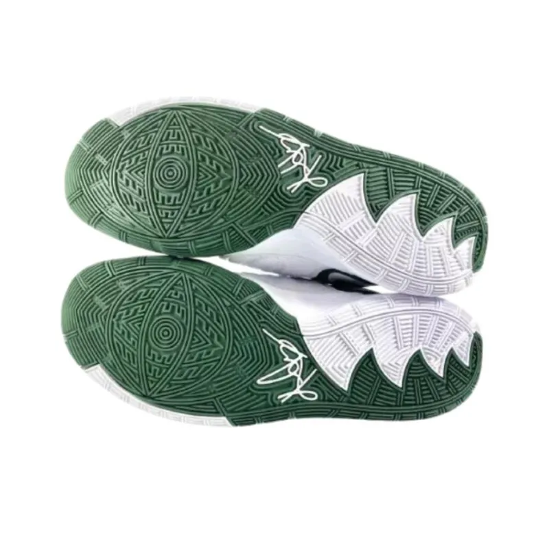 Nike Kyrie 6 Anti Slip Wear Resistant Mid Top Basketball Shoes Men's Green White-5