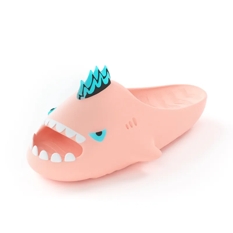 HelloSlippers Sharkicks Nuclear Monster, Slide Slippers Unisex Black Pink-0