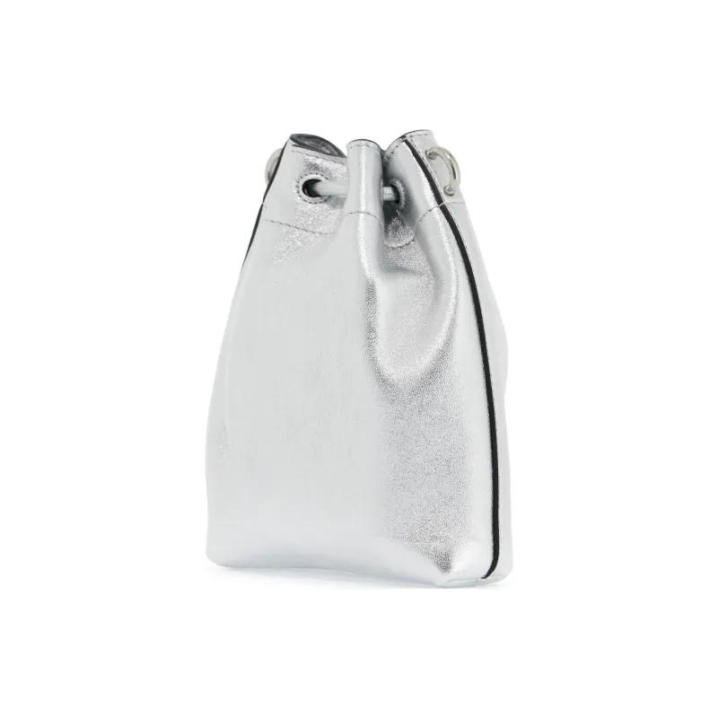 Jimmy Choo Lambskin Crossbody Bag, Shoulder Bag Women's Silver-2