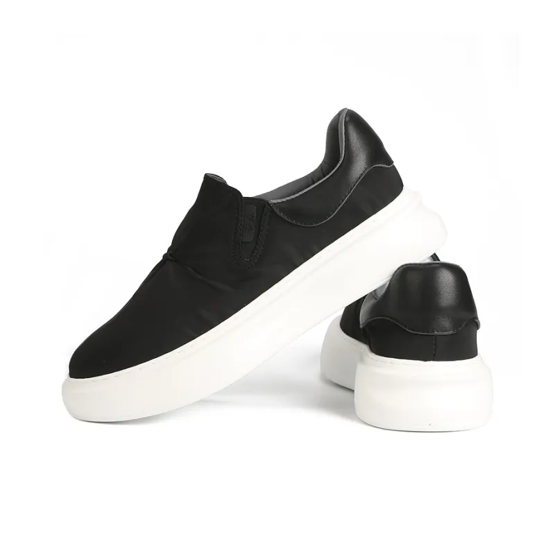Thai Points Durable Lightweight And Breathable Low Top Skateboard Shoes Men's Black-3