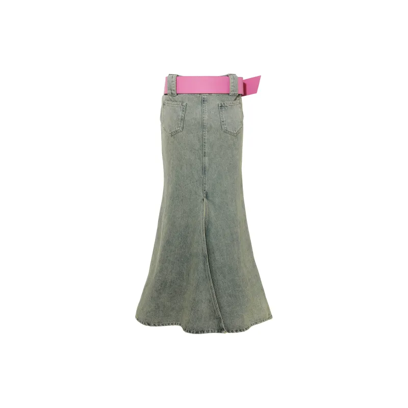 FTT Flythetruth Denim Long Skirt Women's Vintage-1