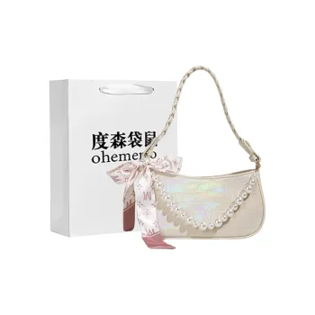 Dusen Kangaroo PU Shoulder Bag Regular Women's White/Pink
