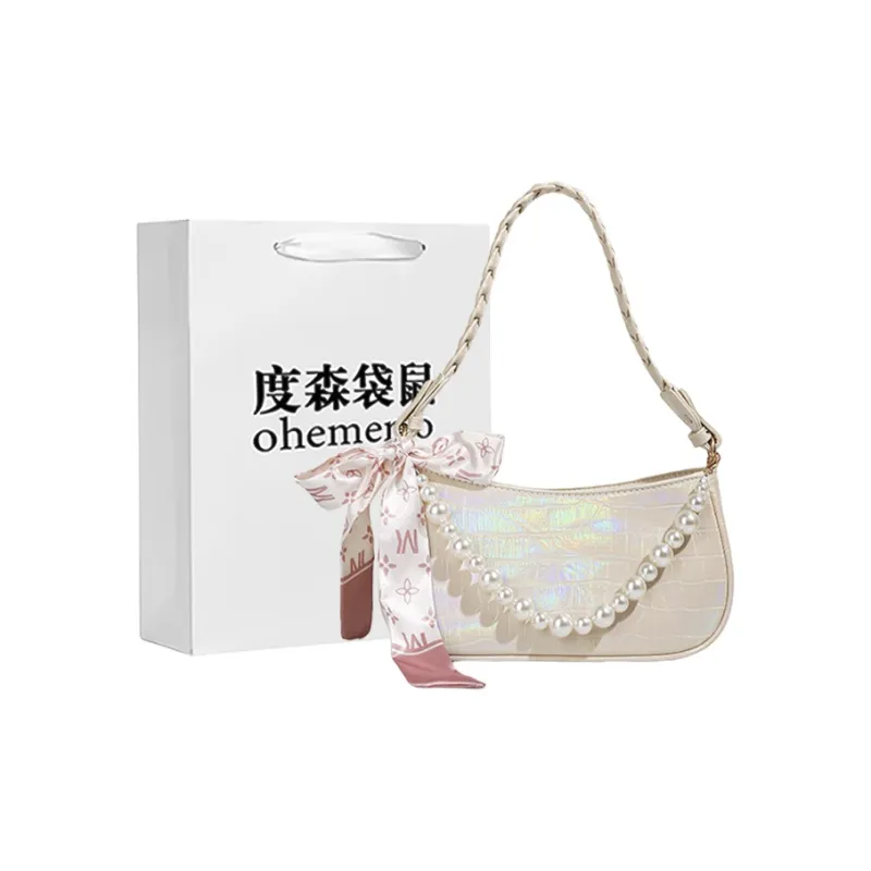 Dusen Kangaroo PU Shoulder Bag Regular Women's White/Pink-0