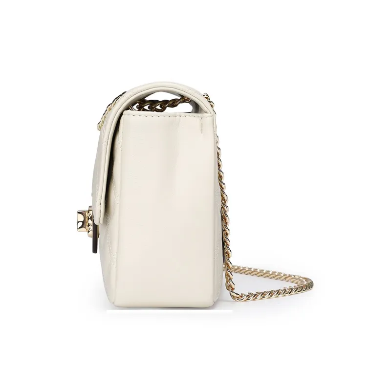 MEXICAN Polyurethane Diamond Pattern Chain Bag, Crossbody Bag Regular Women's Black/Ecru-11
