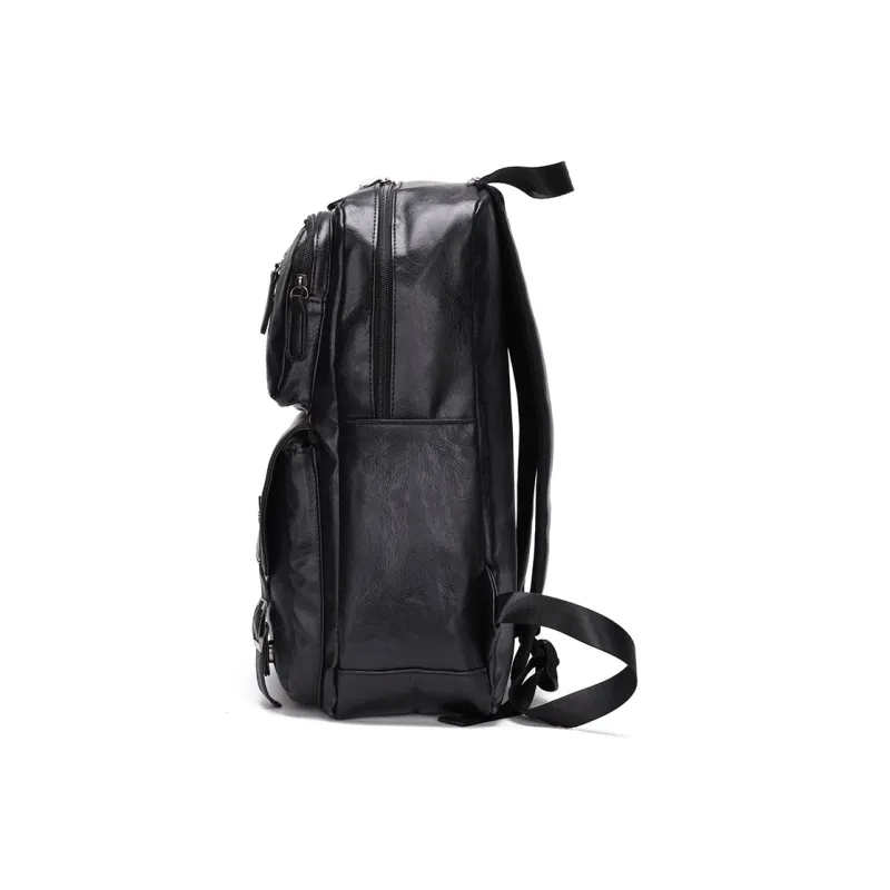 Kaka Tree PU Backpack Regular Unisex Black/Brown-2