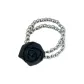 Black Rose Beads Hair Tie