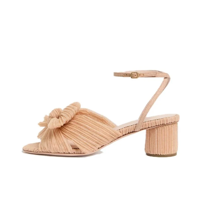 Loeffler Randall Dahlia Glitter Beauty Strap Sandals 5cm Women's Beige-0
